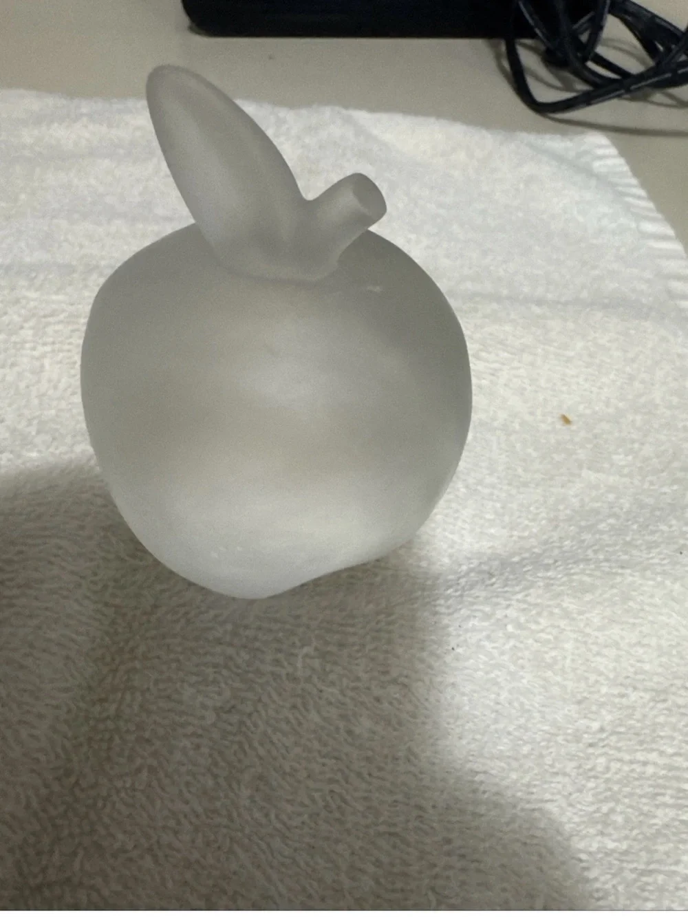 Frosted Glass Apple Accent - White -